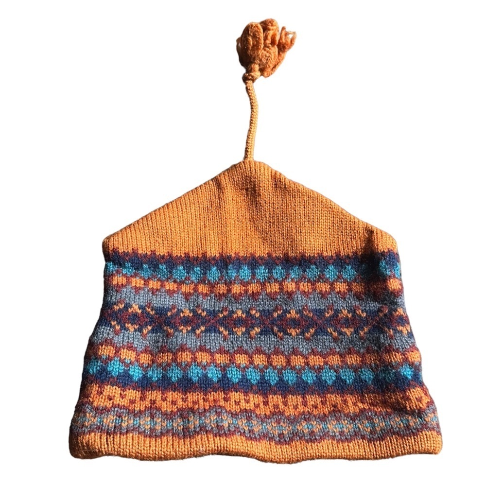 CAPELLO Vintage Wool Alpaca Toque Winter Hat Orange